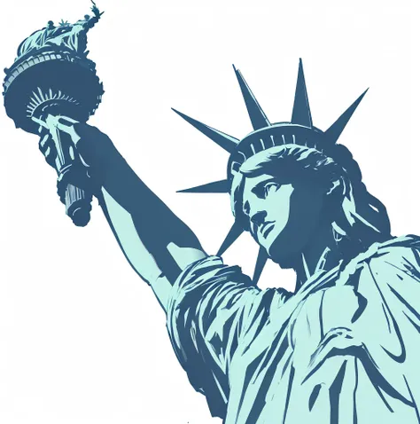 statue of liberty holding a torch in her hand, the statue of liberty, statue of liberty, photo of the statue of liberty, detalized new york background, liberty statue sitdown pose, statue of liberty at left, new york background, new york city background, s...