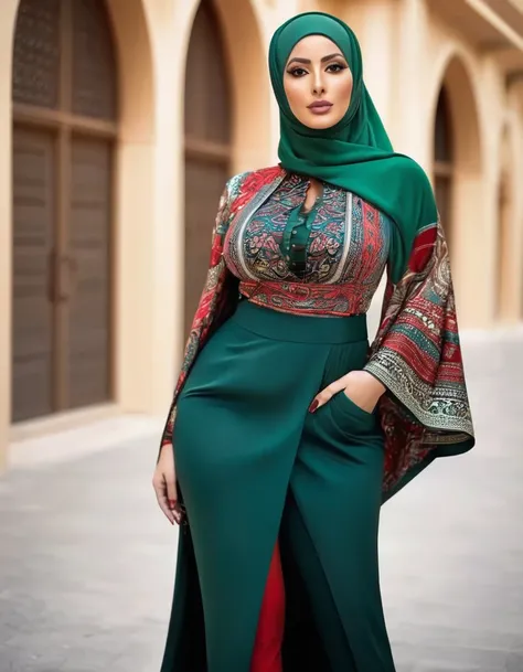 Tall,sexy thigh, Stylish big breast women in sexy hijab style