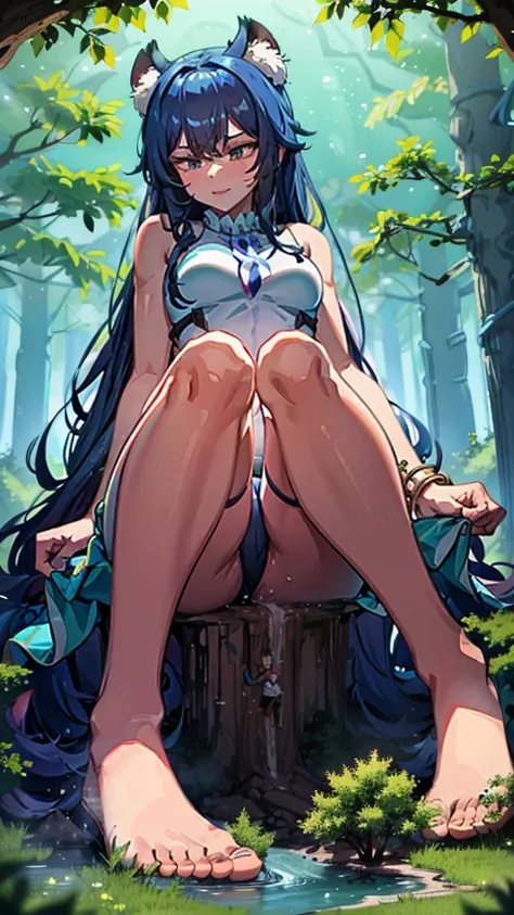 In a forest of big trees there is an even bigger Amazonian giantess, with brown skin, black hair, thin and with very long legs, she is looking for small human invaders and destroyers of the forest to destroy them so that they do not disturb the peace of th...