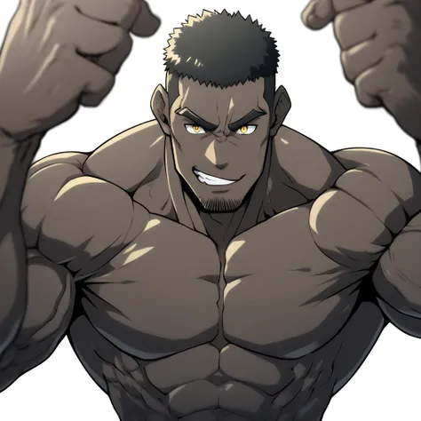 negro, negro, negro, anime characters：gyee, muscle sports student, negro black skin, 1 muscular tough guy, manliness, male focus...