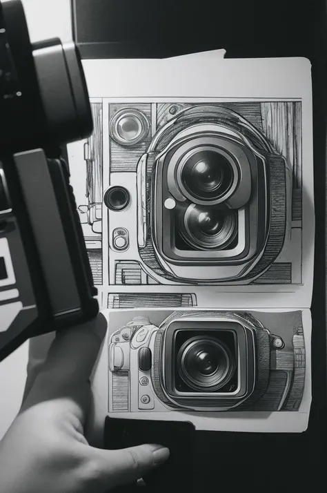 Camcorder film roll drawing 