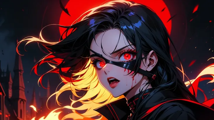 Red eyed anime girl holding a knife and bloody hands, Gothic Maiden Anime Girl, Gap Moe Yandere Grimdark, portrait Gap Moe Yandere Grimdark, gapmoe yandere, Devil Anime Girl, Nightcore, With eyes that glow red, yandere, Vampire Girl, Female Vampire Knight,...