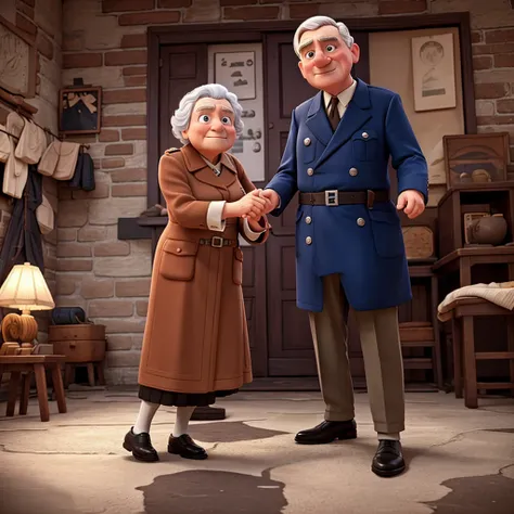 Hitler hitting an old lady 