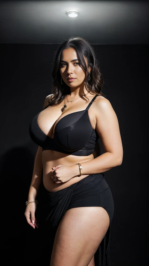  a woman padded different bra and saree,big cheeks, curvy, hourglass figure, swooping breasts, deep cleavage, open arms, sexy armpits,big penis, nipples, ass, necklace, (cinematic:1.3), intricate details, (ArtStation:1.2),a dark room with a wooden floor an...