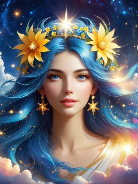 a super beautiful goddess of the summer solstice, your beauty shines like the star in the sky