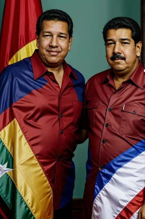 Hugo Chávez and Nicolás Maduro with the gay flag