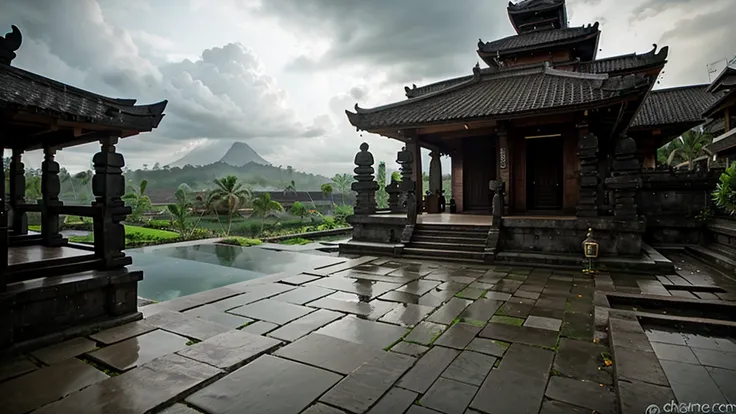 bali temple, overcast lighting, realistic, alpha