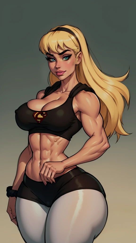 WITH YOUR BACK TO THE CAMERA,((ultra quality)), ((masterpiece)), supes, cute smile, smile, ((long blonde hair)), (Beautiful face), (beautiful female lips), (), charming, ((sexy facial expression)), (white skin color), (white skin), glare on the body, ((det...