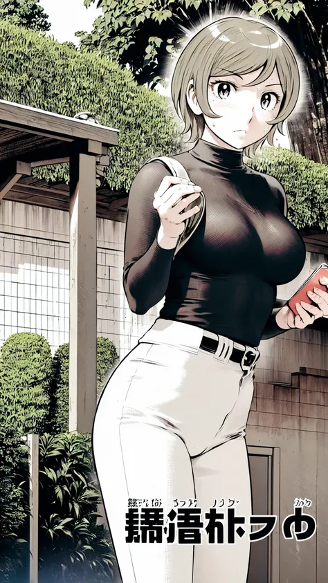 (野球uniform:1.2),
Blonde Hair, (short hair:1.2),Long sleeve, Black Shirt, turtleneck,White trousers、uniform、Black belt、((Illustration of people))、Big Boobs、
View Audience,, (Highest quality:1.3),One Girl, White pants、uniform、Outdoor、baseball ground、ground、s...