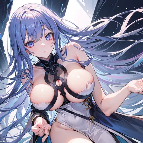 "Using advanced artificial intelligence capabilities, creates an image of a seductive anime girl with an aura of mystery and sensuality. Her long, silky hair falls in soft waves around her bare shoulders., framing a delicately sculpted face and deep eyes t...