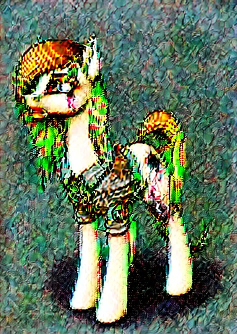 Solo, feral, undead pony, gore, wearing tattered wwii  uniform, detailed background