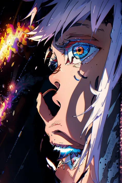 anime, anime art, anime boy, satoru gojo, snow white hairs, black, handsome guy in demon slayer art, anime wallaper, anime wallpaper 4 k, anime wallpaper 4k, best anime 4k konachan wallpaper, anime wallpaper, 4k anime wallpaper, badass anime 8 k, 