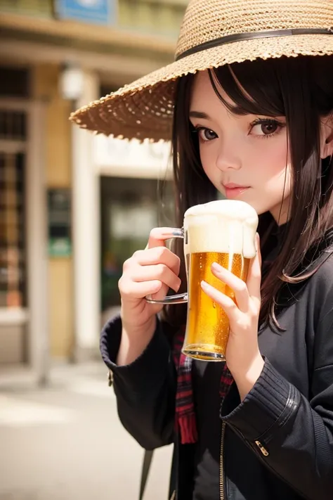 Woman Drinking Beer