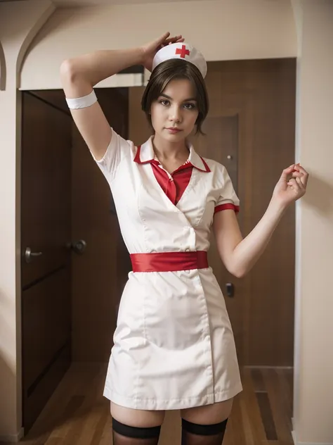 alice in nurse costume, sexy, skinny