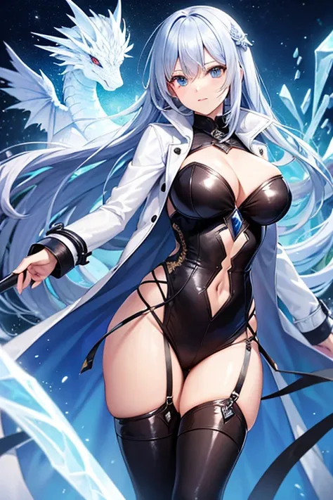 Ice Dragon Waifu with trench coat 