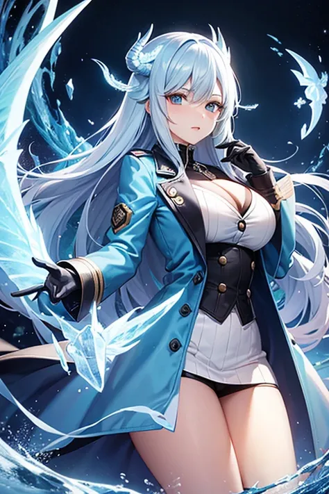 Ice Dragon Waifu with trench coat 