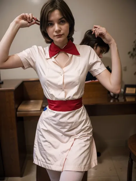 alice in nurse costume, (sexy), skinny