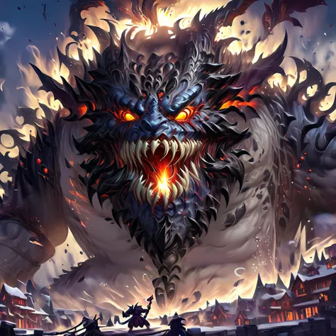 anime character with fire eyes and a devil like face, Full Art, From Hearthstone, Hearthstone card art, Collectible Card Art, Hearthstone card game artwork. ”, Hearthstone card artwork, Hearthstone Art, Burning hell, Mana Art, Official Splash Art, fire dev...