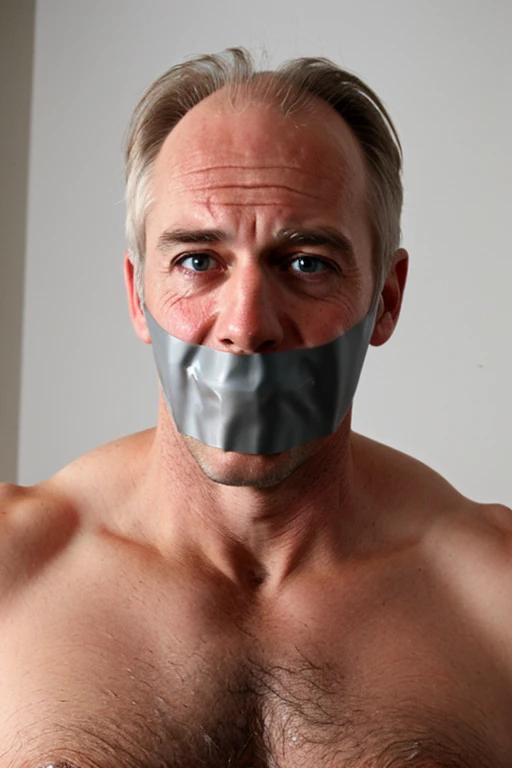 Old german men,tape gag ,hairy chest, white men singlet, mouth tape, 