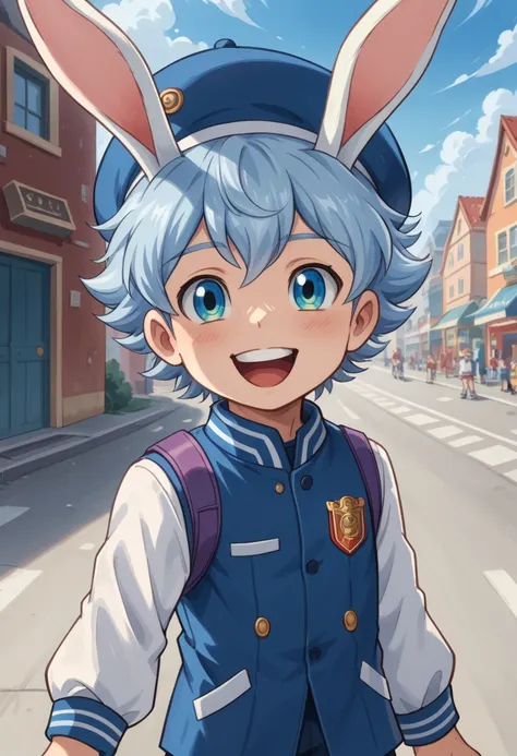 score_9, score_8_up, score_7_up, rating_safe, cute young naked boy, luca,blue hair, blue eyes, rabbit ears,rabbit boy,, cute fac...