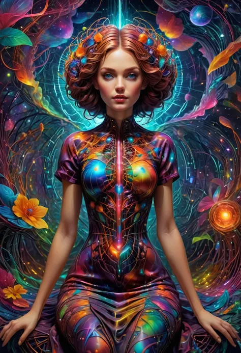 holo-printed dress, psychosomatic, behavioral genetics, cognitive-behavioral therapy, small-world network, vivid,enlightened, in...