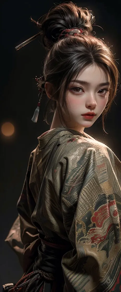 ((Masterpiece, Highest quality, Highest picture quality, high resolution, realistic, raw image, 8K)), female samurai costume, Nintendo, Sega, Namco, Capcom,