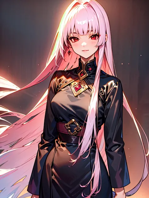 Full body, gray hair, (Dragoon: 1.2), Brantovan, masterpiece, top quality, official art, very elaborate CG Unity 8K wallpaper, for girls, ultra high resolution,), golden hour lighting,leather , black parts of jacket with dusty rose undertone dusty rose lea...