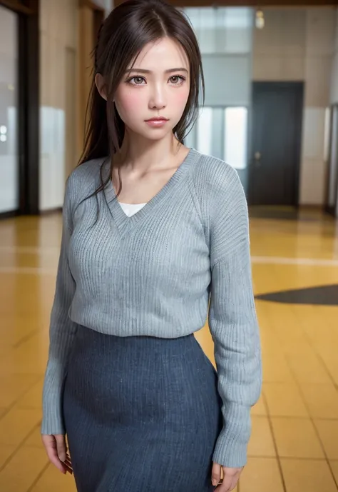 8K, of the highest quality, masutepiece:1.2), (Realistic, Photorealsitic:1.37), of the highest quality, masutepiece, Beautiful young woman, Pensive expression, Thoughtful look, female doctor teacher, Hair tied back, Messy mood, Cinematic background, Tired,...