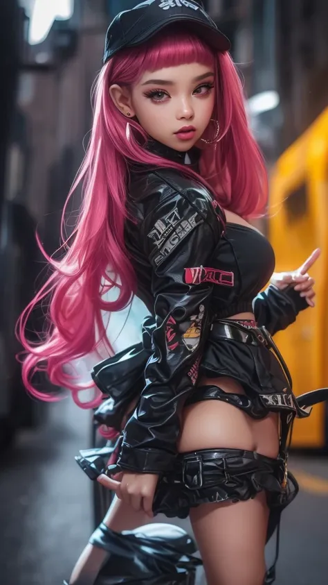 The character costume is KPOP, Hallyu, K-pop anime art style, Hallyu frontline style, Hallyu art style, kpop style, official artwork, Chibi art, Pisif, Blackpink style, cute.     KPOP artwork in various poses, The popularity of Pisif art station, 16 year o...