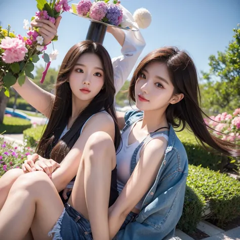 Whimsy kpop girls group photorealistic album cover