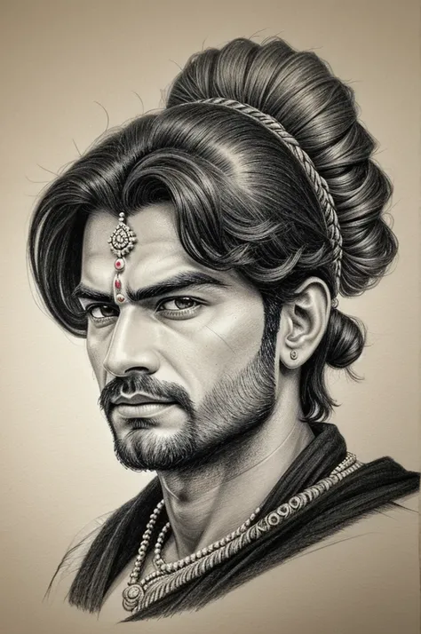 Make a pencil art of lord ram