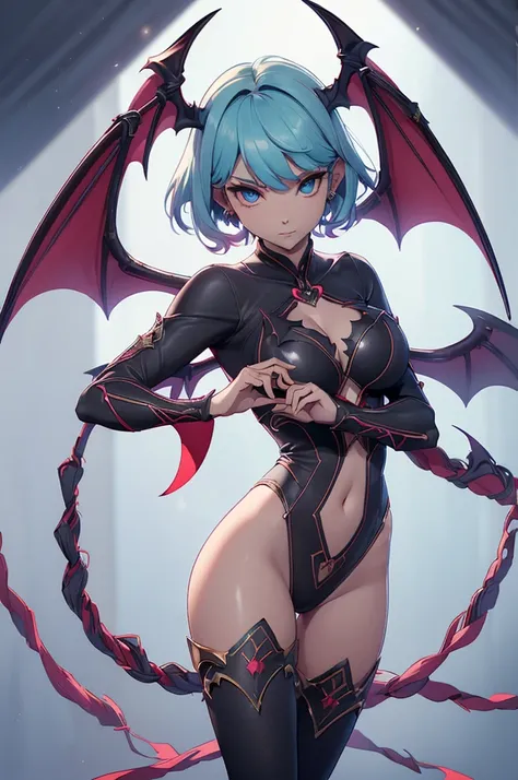 Mini morrigan aensland, (morrigan aensland), 独奏, ray tracing, 3D style, 3DMM, ((oses per photo)), ((oses au cada foto)), fully body,(Front view),(Costas Issue), (Emist on the left), show flat belly, (((oses per photo))),(very big breastsperfect ass, perfec...