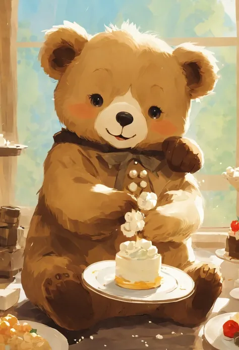 Cheeky  Bear,cute,Cream,Friendly atmosphere,Bigger in the center