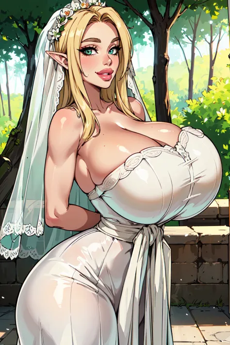 (Best Quality,Unparalleled Masterpiece:1.4),Ultra-Detailed CG 4K,(Ultra-Detailed Clear Absurdly-Vivid Mint Big Eyes:1.2),Gorgeous Round Detailed Face(Voluptuous:1.4)(Gigantic Breasts:1.8)(Voluminous Long Blonde Hair: 1.4),ADULT(Bangs, Sidelocks:1.2)Seducti...