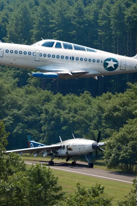 A aeroplane crashed into 2 in middle of forest