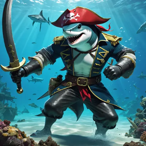 shark headed pirate in ruined kingdom