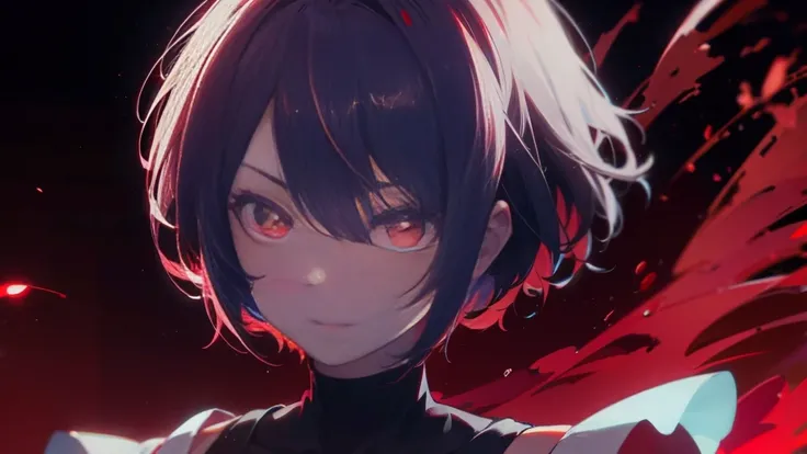 A short bob-haired, red-eyed