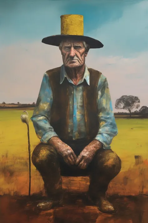 Sidney Nolan Style - the farmer king