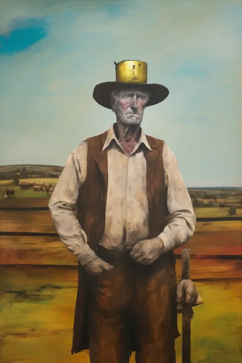 Sidney Nolan Style - the farmer king