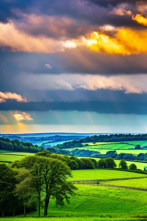 Original landscape，Sky and clouds，Tyndall effect，A country road，Colorful hot air balloon，High quality desktop wallpaper, Verdant forest, Detailed field properties, Beautiful English countryside, Stunning scenery, Rolling Hills, Landscape Wallpaper, Lush co...