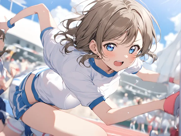 1 girl love live watanabe you gym uniform running