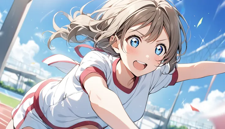 1 girl love live Watanabe you gym uniform running