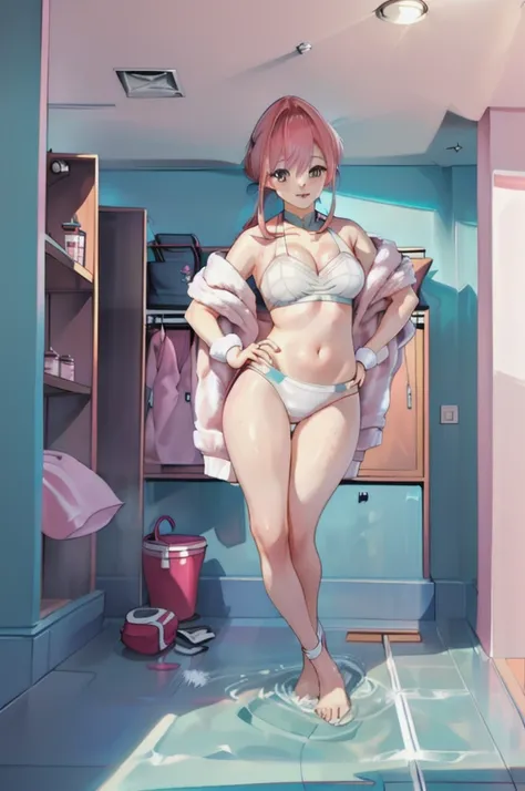 Selfie、M-shaped legs、Spread your legs、Slanted Eyes、Buns under both ears、Swimwear、locker room、locker room、Wet、Pink Hair、Blushing、Pink Hair、Buns under both ears、Blushing、Pink Hair