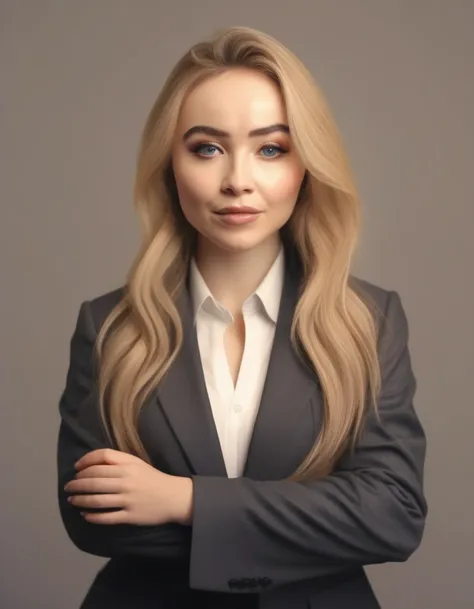 sabrinacarpenter,high quality, intricately detailed, hyper-realistic woman lawyer portrait photography, volumetric lighting, ful...