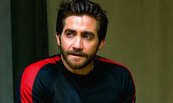 Gyllenhaal, black hair, beard, spidermen, medium full shot