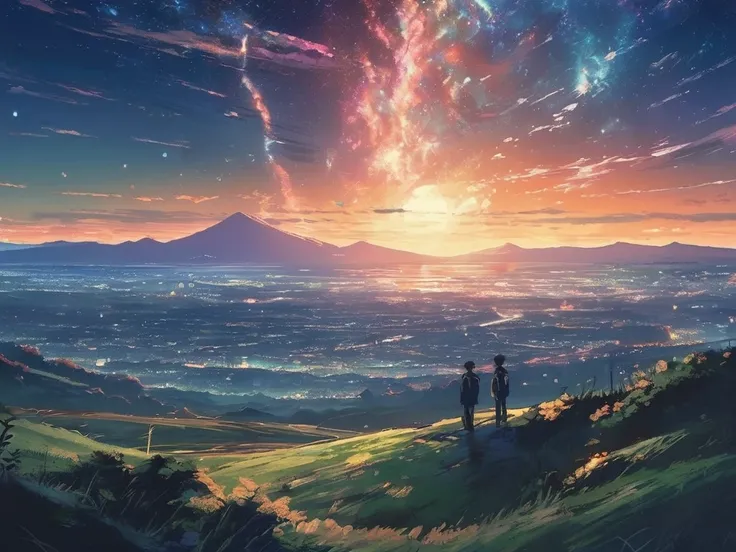 Anime wallpaper with sky and starry sky., Space Sky. By Makoto Shinkai, anime art wallpaper 4k, anime art wallpaper 4k, Anime Art Wallpapers 8K, anime sky, Cool wallpapers, anime wallpaper 4k, anime wallpaper 4k, anime wallpaper 4k, Makoto Shinkai Cyril Ro...