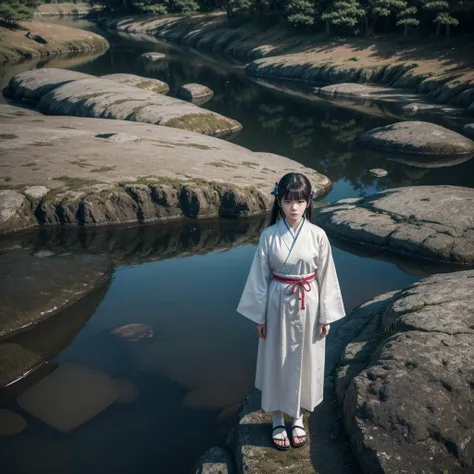 punctuation_9, punctuation_8_High above, punctuation_7_High above, t3m4r1,1 girl,standing alone,Japanese clothing,foreground protector 