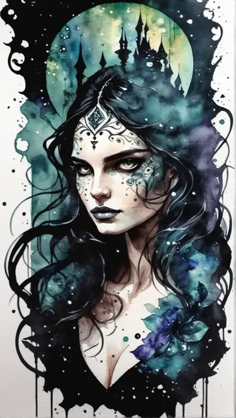 magic, watercolor and black ink