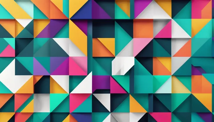 For technology conferences、Create an abstract geometric background with a modern color palette。. 4K, Ultra-high resolution