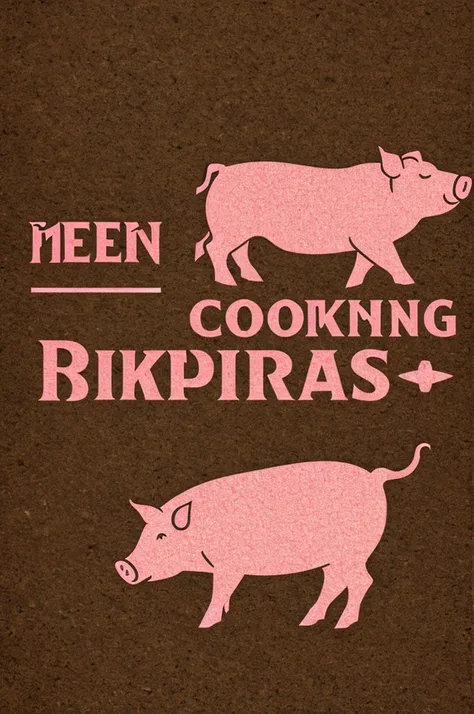 Logo for a meat stand, a cooking pig 
